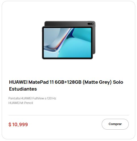 huawei matepad descuento estudiante mexico